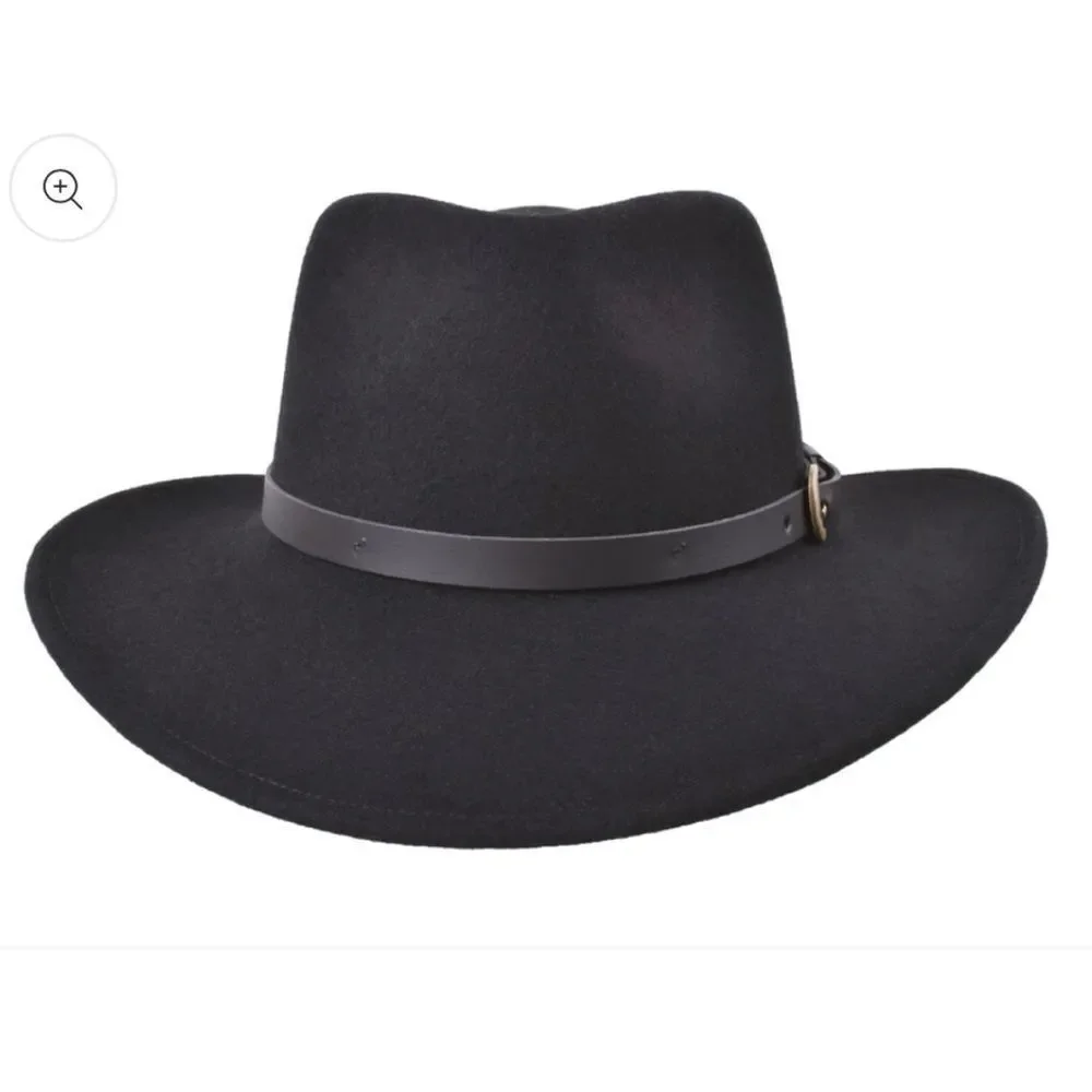 BE BOLD Unisex Mebourne Wool Fedora Hat Size M in Black ~ Excellent